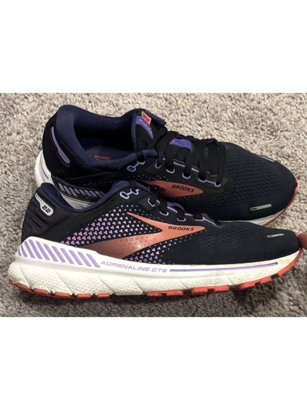 Nice! Brooks Adrenaline GTS 22 Running Shoes. Women’s Size 10 Color Black Purple